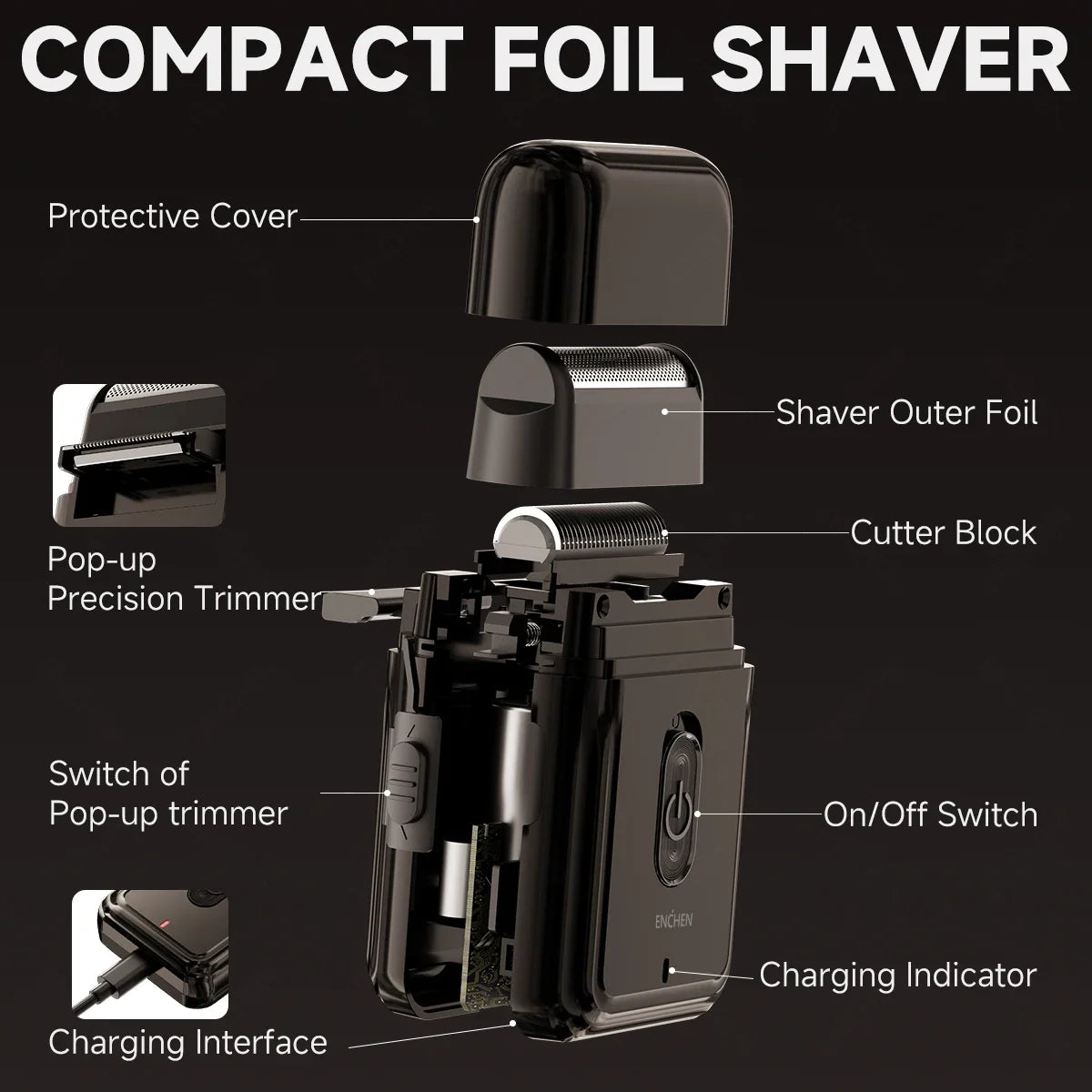 Mini Shaver Electric Professional Portable Shaving Machine Beard Trimmer Face Shaver Reciprocating Shaver for Men