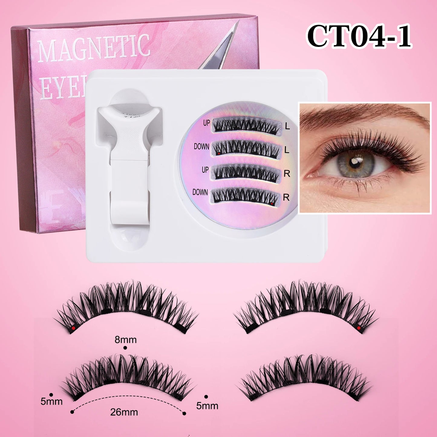 Magnetic Eyelashes Pro Kit - Western Style Volumizing No-Glue Lashes with Precision Alignment & 24H Hold