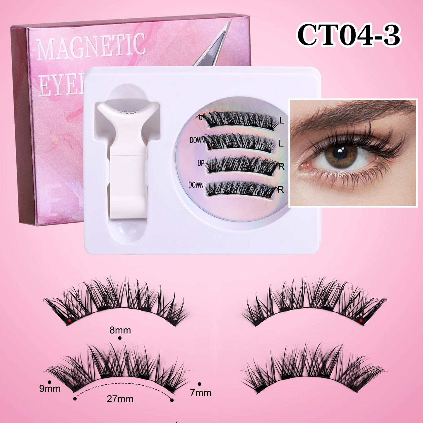 Magnetic Eyelashes Pro Kit - Western Style Volumizing No-Glue Lashes with Precision Alignment & 24H Hold