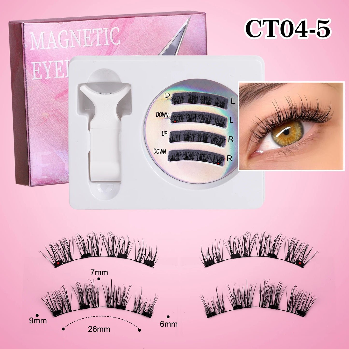 Magnetic Eyelashes Pro Kit - Western Style Volumizing No-Glue Lashes with Precision Alignment & 24H Hold