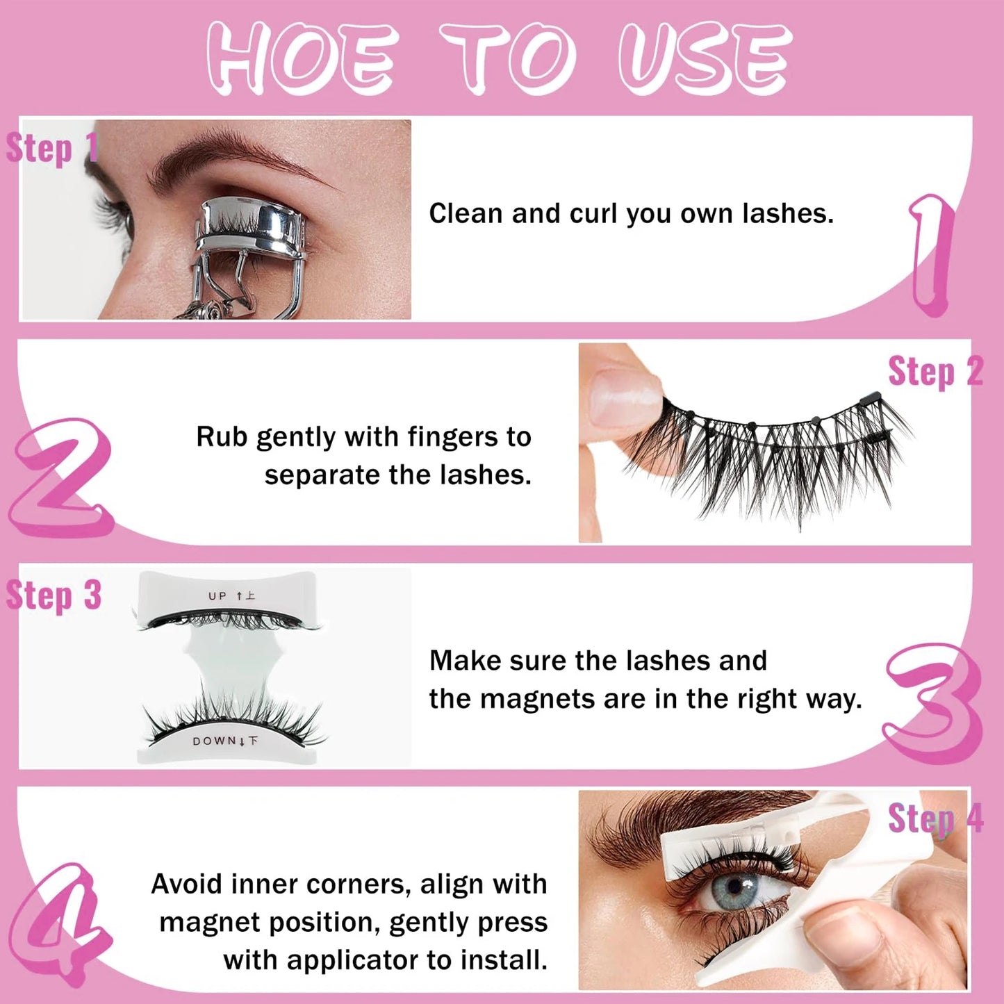 Magnetic Eyelashes Pro Kit - Western Style Volumizing No-Glue Lashes with Precision Alignment & 24H Hold